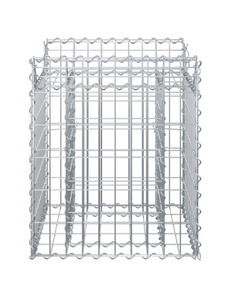 Letto rialzato in gabbione Argento 50 x 50 x 60 cm