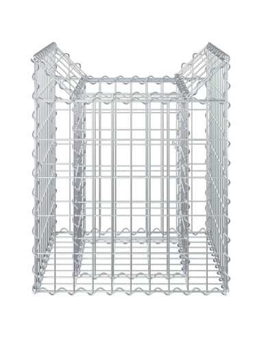 Letto rialzato in gabbione Argento 50 x 50 x 60 cm