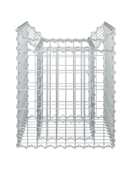 Letto rialzato in gabbione Argento 50 x 50 x 60 cm