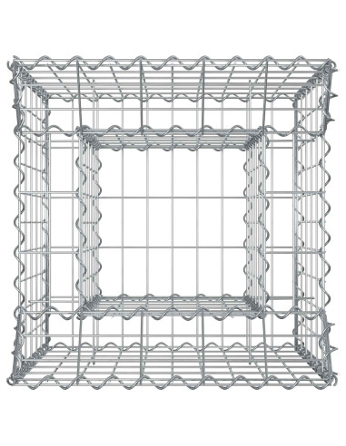 Letto rialzato in gabbione Argento 50 x 50 x 60 cm