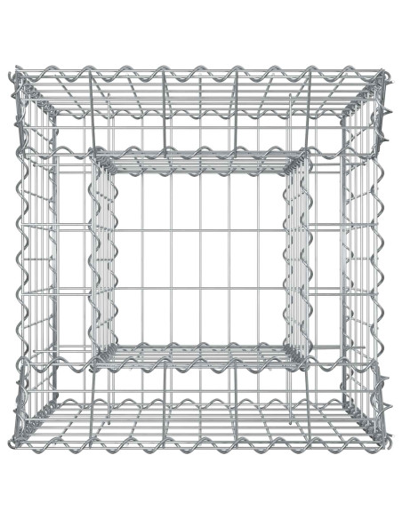 Letto rialzato in gabbione Argento 50 x 50 x 60 cm