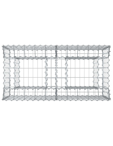 Letto rialzato in gabbione Argento 100 x 50 x 60 cm