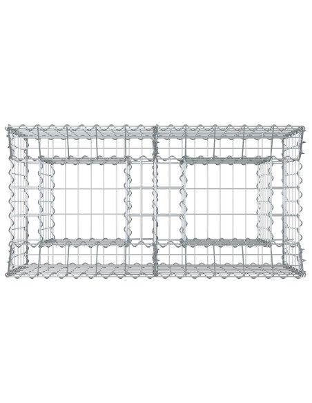 Letto rialzato in gabbione Argento 100 x 50 x 60 cm
