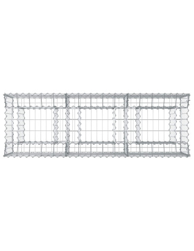 Letto rialzato in gabbione Argento 150 x 50 x 60 cm