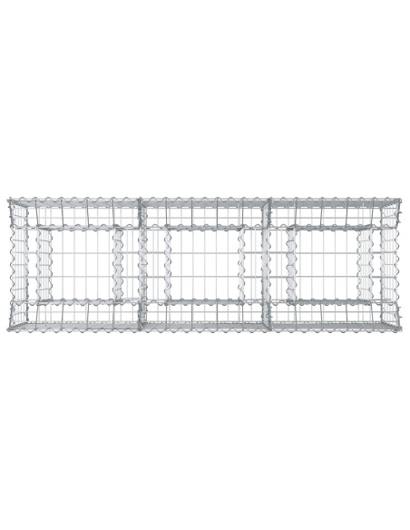 Letto rialzato in gabbione Argento 150 x 50 x 60 cm