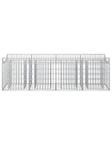 Letto rialzato in gabbione Argento 200 x 50 x 60 cm