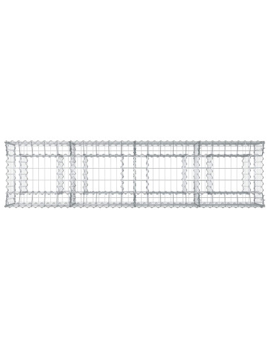 Letto rialzato in gabbione Argento 200 x 50 x 60 cm