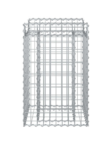 Letto rialzato in gabbione Argento 50 x 50 x 80 cm