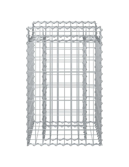 Letto rialzato in gabbione Argento 50 x 50 x 80 cm