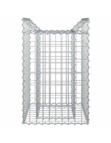 Letto rialzato in gabbione Argento 50 x 50 x 80 cm