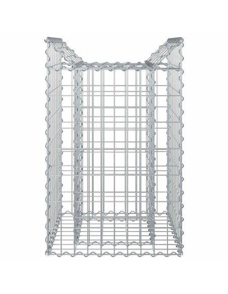Letto rialzato in gabbione Argento 50 x 50 x 80 cm