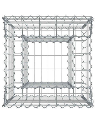 Letto rialzato in gabbione Argento 50 x 50 x 80 cm
