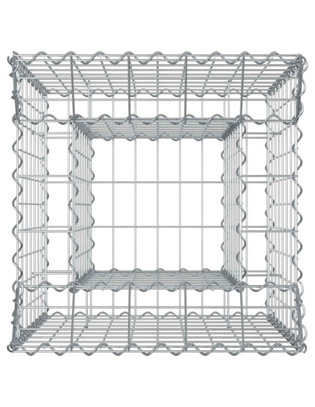 Letto rialzato in gabbione Argento 50 x 50 x 80 cm