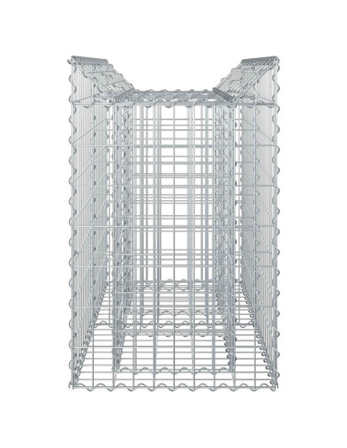 Letto rialzato in gabbione Argento 100 x 50 x 80 cm