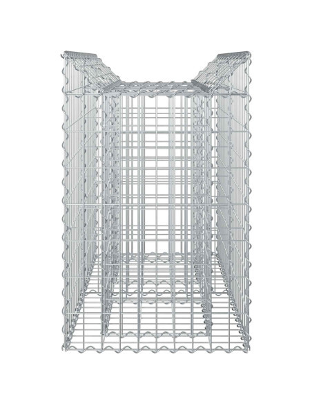 Letto rialzato in gabbione Argento 100 x 50 x 80 cm
