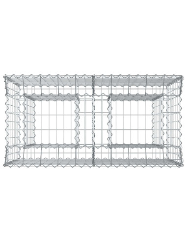 Letto rialzato in gabbione Argento 100 x 50 x 80 cm