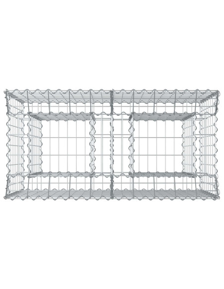 Letto rialzato in gabbione Argento 100 x 50 x 80 cm
