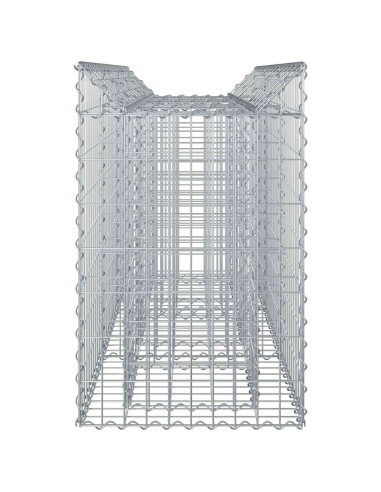 Letto rialzato in gabbione Argento 150 x 50 x 80 cm