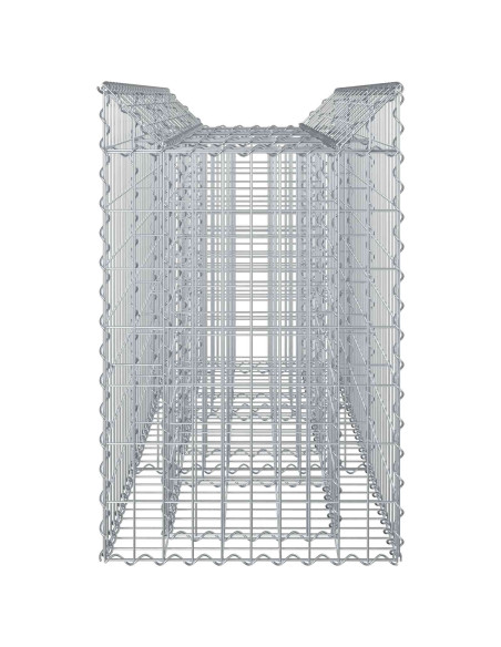 Letto rialzato in gabbione Argento 150 x 50 x 80 cm