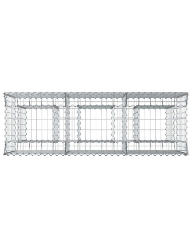 Letto rialzato in gabbione Argento 150 x 50 x 80 cm