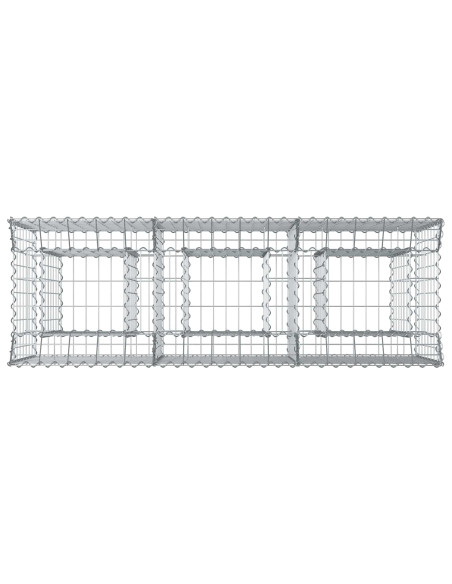 Letto rialzato in gabbione Argento 150 x 50 x 80 cm