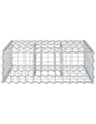 Letto rialzato in gabbione Argento 60 x 60 x 20 cm
