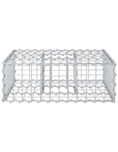 Letto rialzato in gabbione Argento 60 x 60 x 20 cm