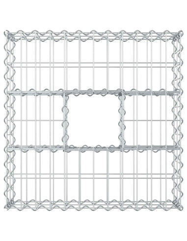 Letto rialzato in gabbione Argento 60 x 60 x 20 cm
