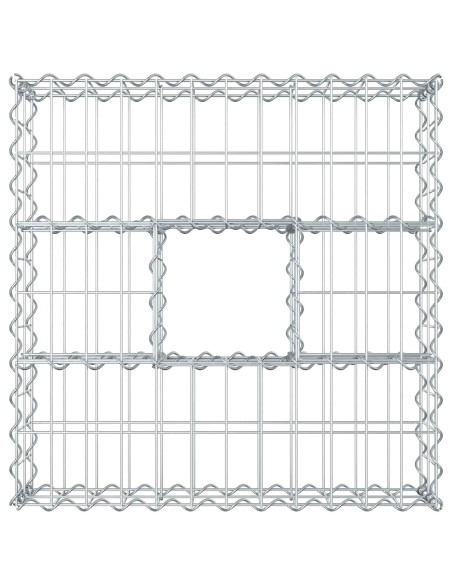 Letto rialzato in gabbione Argento 60 x 60 x 20 cm