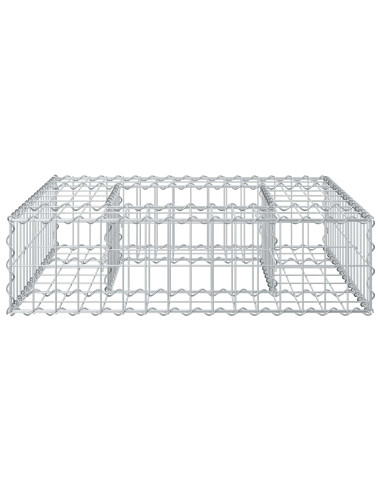 Letto rialzato in gabbione Argento 80 x 80 x 20 cm