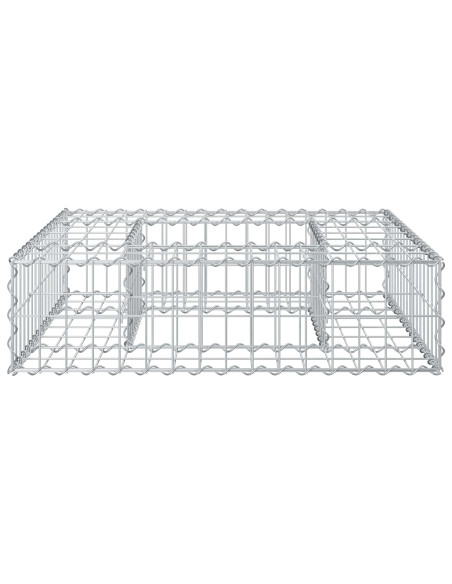 Letto rialzato in gabbione Argento 80 x 80 x 20 cm