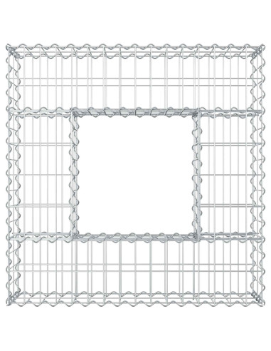 Letto rialzato in gabbione Argento 80 x 80 x 20 cm