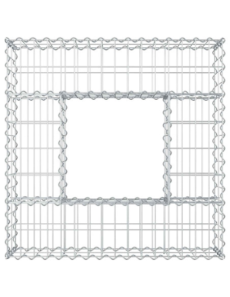 Letto rialzato in gabbione Argento 80 x 80 x 20 cm