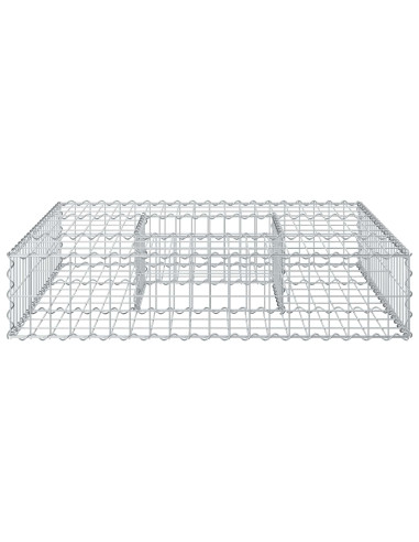Letto rialzato in gabbione Argento 100 x 100 x 20 cm