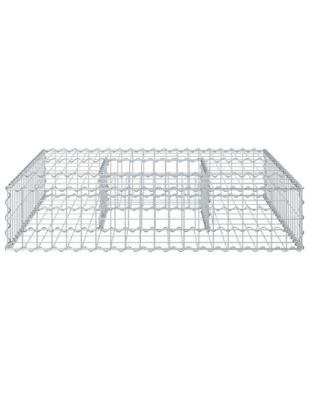 Letto rialzato in gabbione Argento 100 x 100 x 20 cm