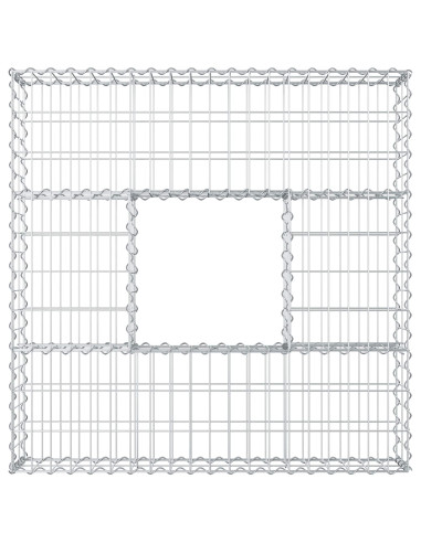 Letto rialzato in gabbione Argento 100 x 100 x 20 cm
