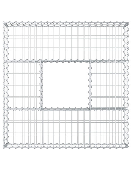 Letto rialzato in gabbione Argento 100 x 100 x 20 cm