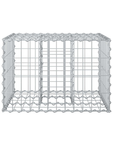 Letto rialzato in gabbione Argento 60 x 60 x 40 cm