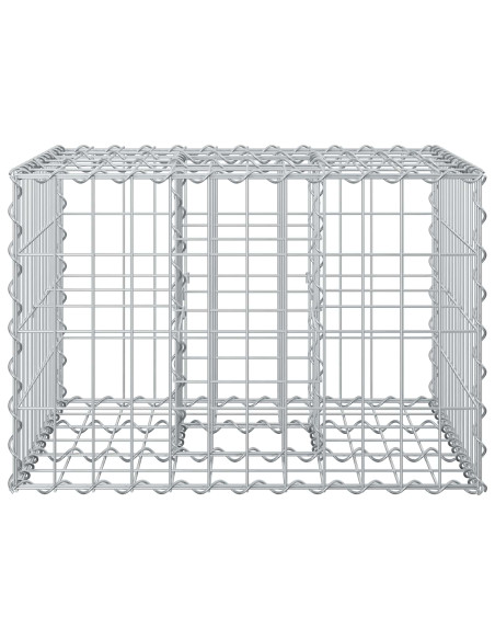 Letto rialzato in gabbione Argento 60 x 60 x 40 cm