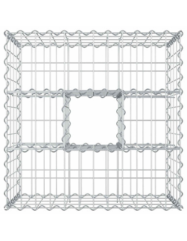 Letto rialzato in gabbione Argento 60 x 60 x 40 cm