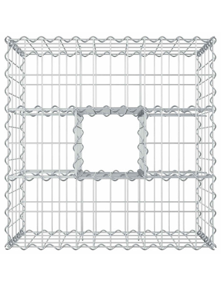 Letto rialzato in gabbione Argento 60 x 60 x 40 cm