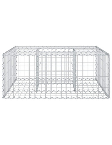 Letto rialzato in gabbione Argento 100 x 100 x 40 cm