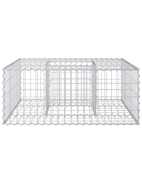 Letto rialzato in gabbione Argento 100 x 100 x 40 cm