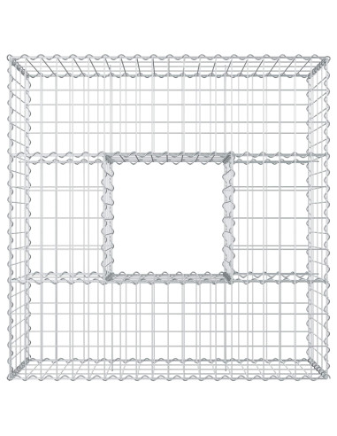 Letto rialzato in gabbione Argento 100 x 100 x 40 cm
