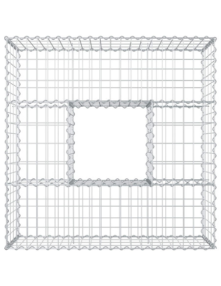 Letto rialzato in gabbione Argento 100 x 100 x 40 cm