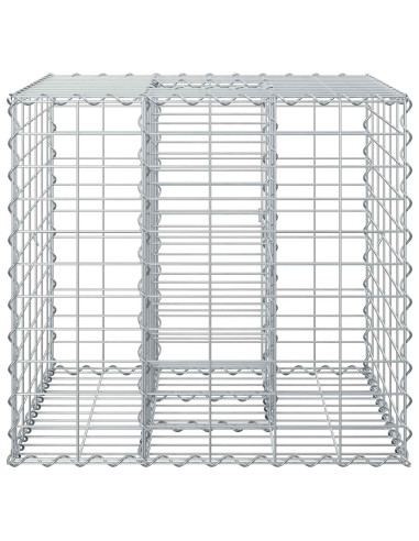 Letto rialzato in gabbione Argento 60 x 60 x 55 cm