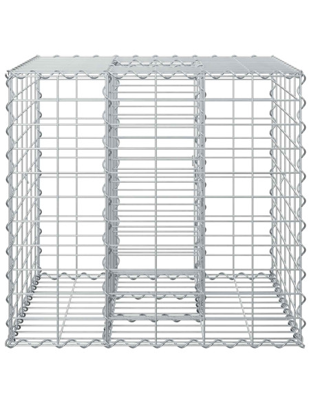 Letto rialzato in gabbione Argento 60 x 60 x 55 cm