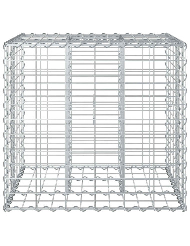 Letto rialzato in gabbione Argento 60 x 60 x 55 cm