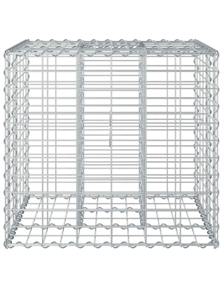 Letto rialzato in gabbione Argento 60 x 60 x 55 cm