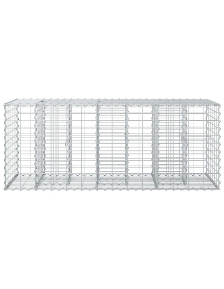 Letto rialzato in gabbione Argento 140 x 60 x 55 cm